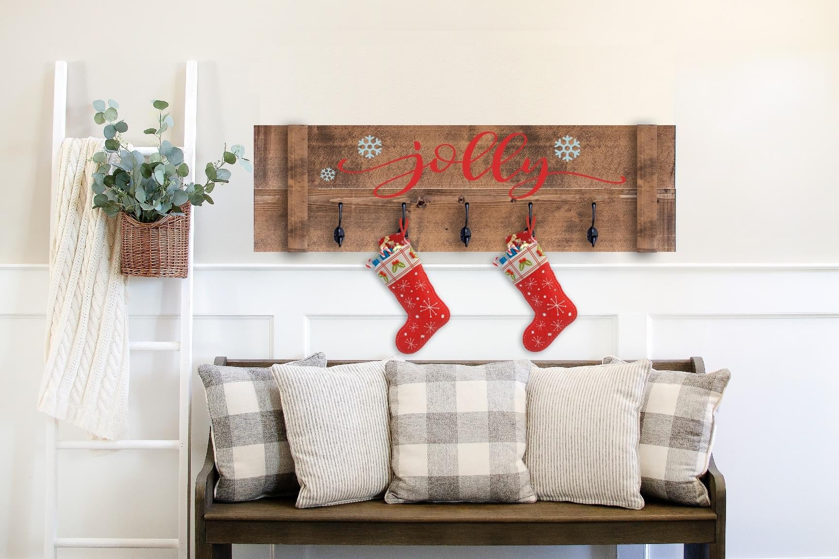 RUSTIC CHRISTMAS STOCKING HANGER