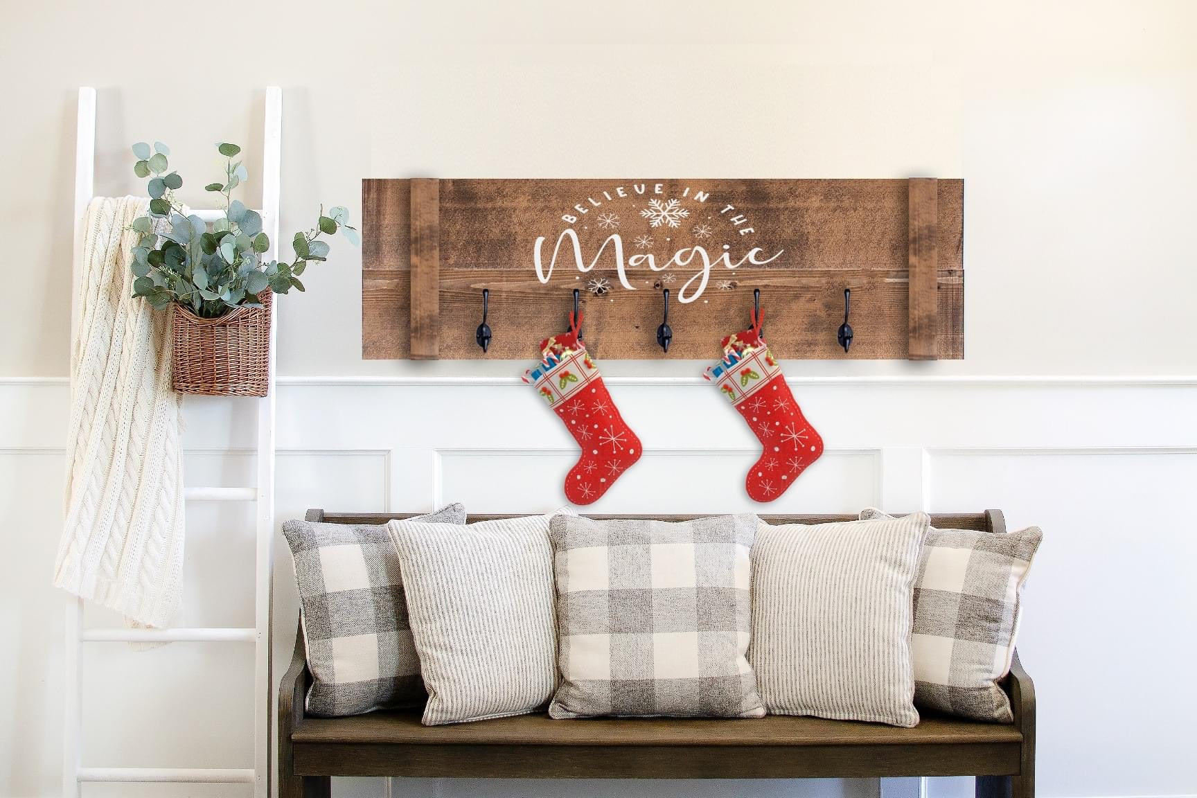 RUSTIC CHRISTMAS STOCKING HANGER