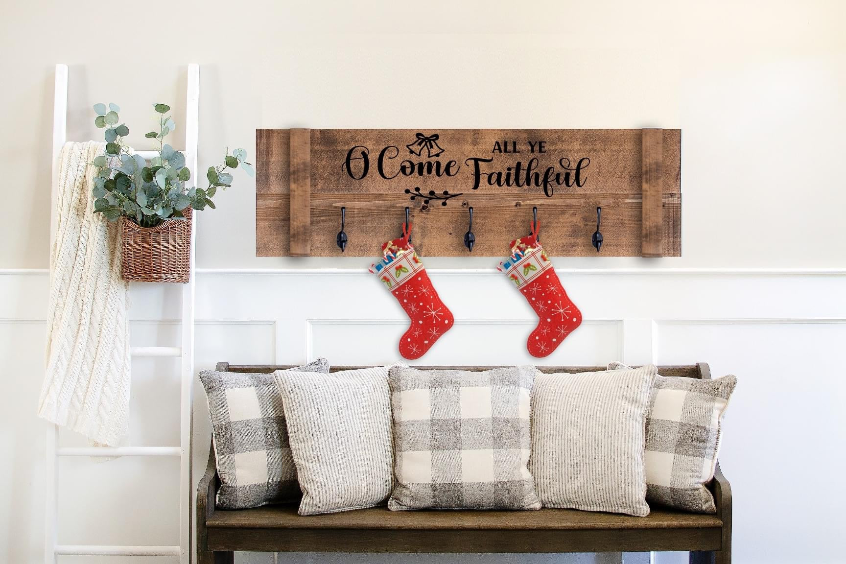 RUSTIC CHRISTMAS STOCKING HANGER