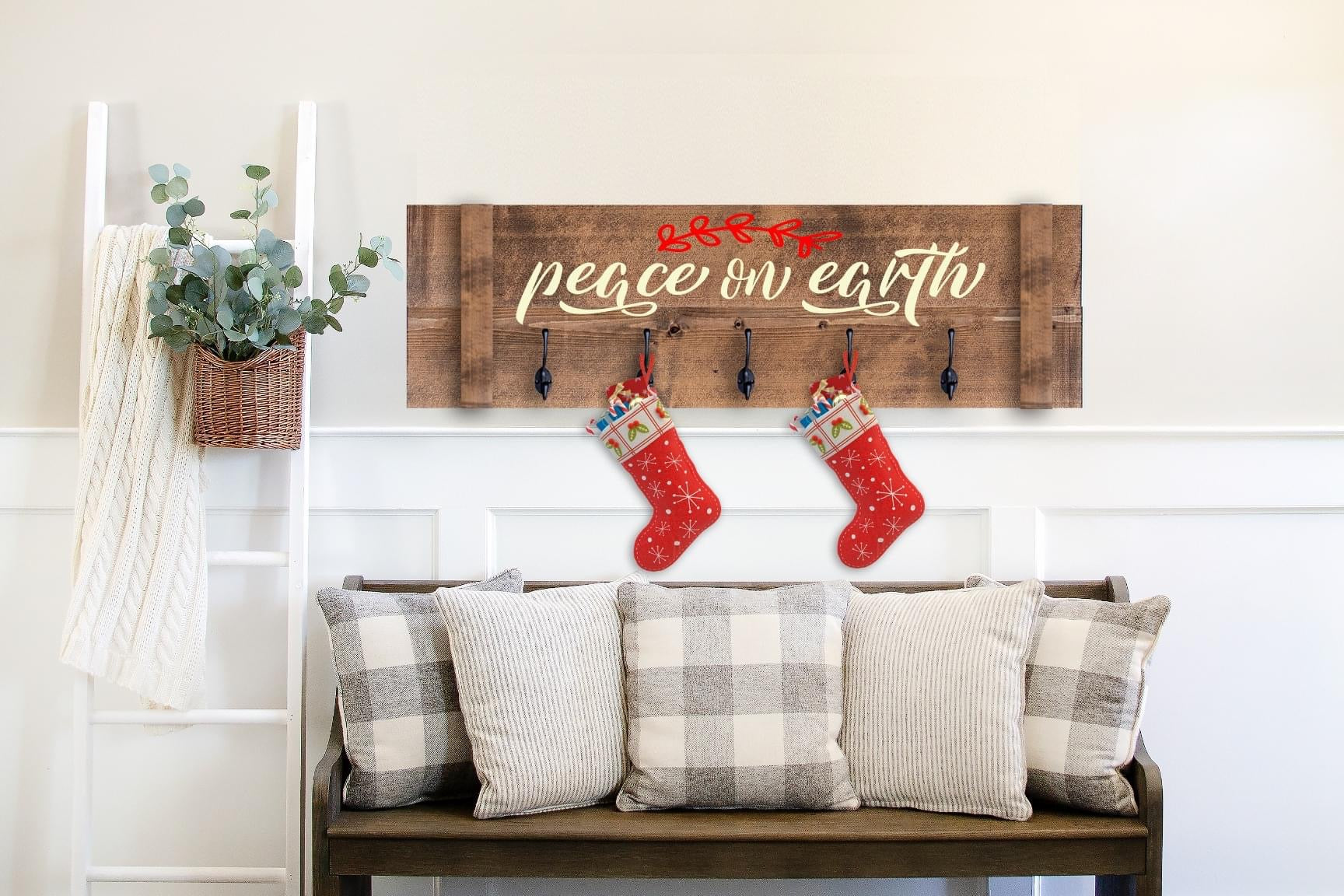 RUSTIC CHRISTMAS STOCKING HANGER