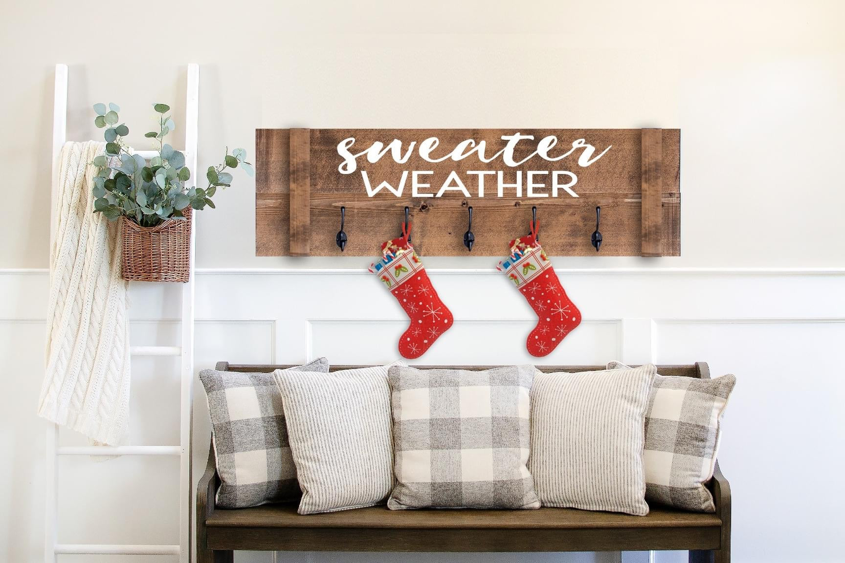 RUSTIC CHRISTMAS STOCKING HANGER