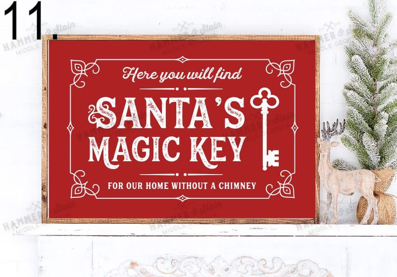 CHRISTMAS LARGE FRAMED SIGNS & MERRY MAIL