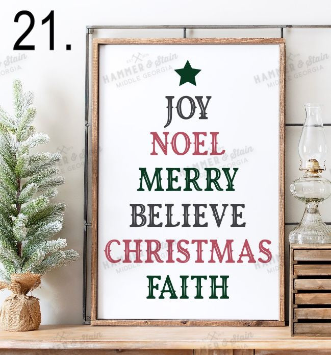 CHRISTMAS LARGE FRAMED SIGNS & MERRY MAIL