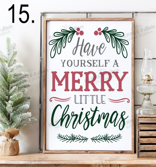 CHRISTMAS LARGE FRAMED SIGNS & MERRY MAIL